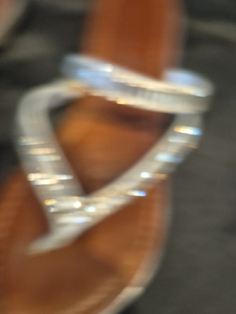 Unisa Avisa Silver Rhinestone Beaded V‑Strap Women's Sandals - Picture 5 of 8